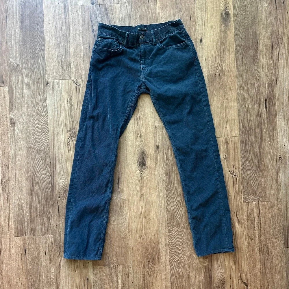 Banana Republic Mens Pima Cotton‎ Corduroy Pants 32x34 Teal Blue Straight Leg